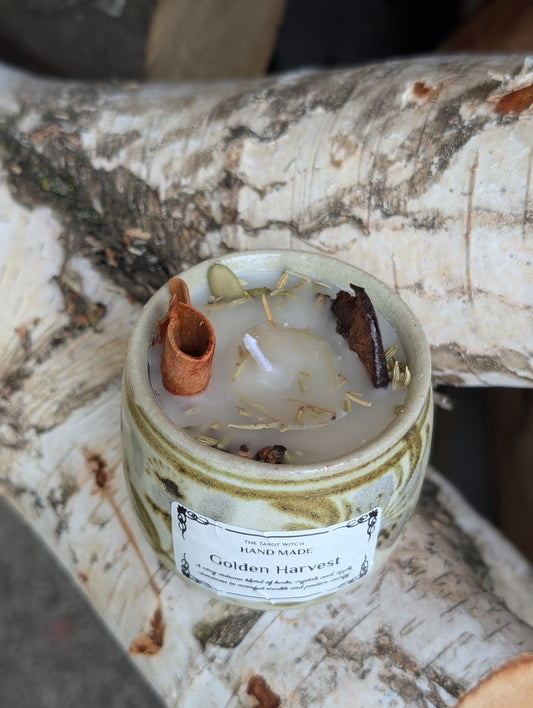 Golden Harvest Spell Candle